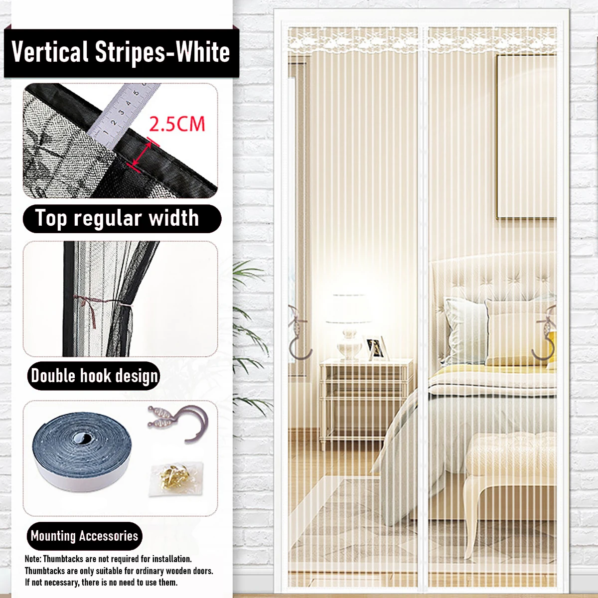 Magnétique Moustiquaire Porte,Rideau Anti Mouche 220 X 255 Cm Rideau Fermeture Automatique Garde L'air Frais à L'extérieur Pour Enfants Et Animaux De Compagnie - Noir