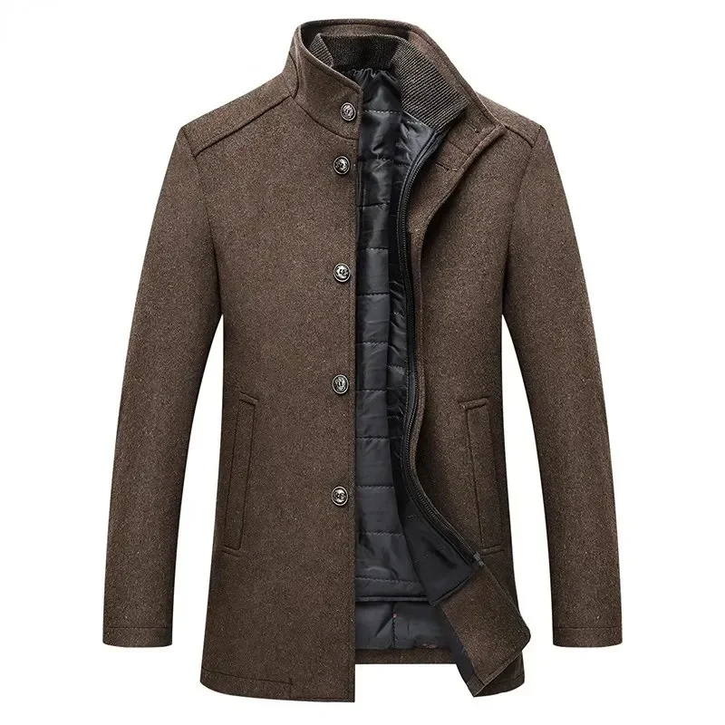 

Mens Coats Brand Clothing 2023 Warm Winter Men Wool Jacket Slim Fit Thick Coat with Adjustable Vest Male Woolen Jackets