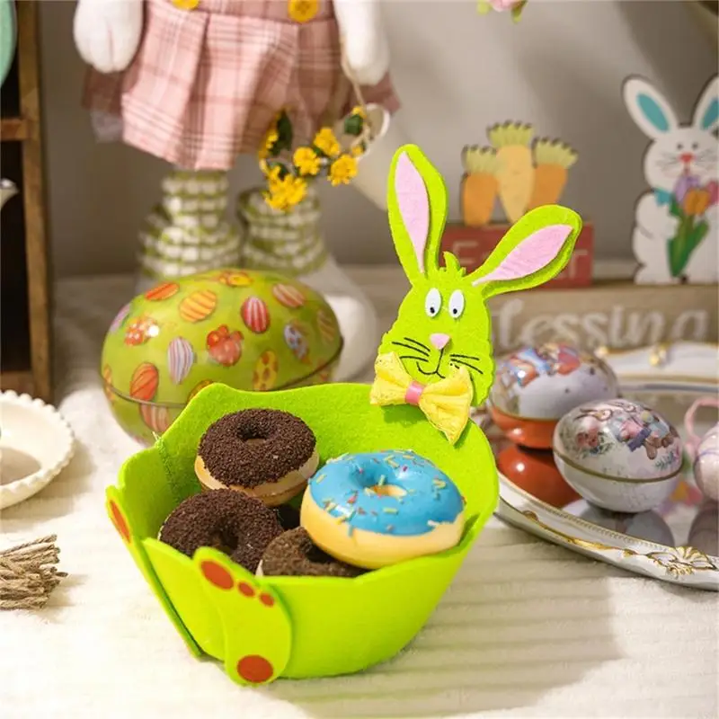 Creative Easter Display Bowls 16*7.5cm Lovely Rabbit Shaped Snacks Storage Tray for Festival Parties Tabletop Decoration 3