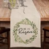 Easter He Is Risen Linen Table Runner Wedding Decoration Spring Dining   Farmhouse Theme Gathering Party 3