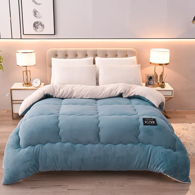 Milk Cashmere Lamb Wool Winter Quilt Core 1Pc 150/180/200/220cm Soft and Warm