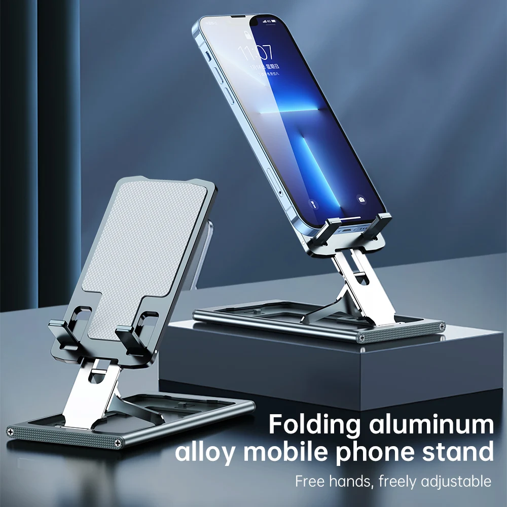 

Slim mobile phone holder Foldable Tablet Phone Desktop Phone Stand for iPad iPhone Samsung Desk Holder Adjustable Desk Holder