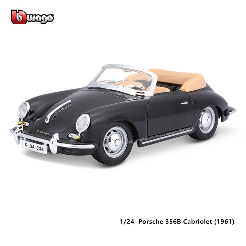 Bburago 1:24 Vintage car 1961 Porsche 356B Coupe racing Alloy car
