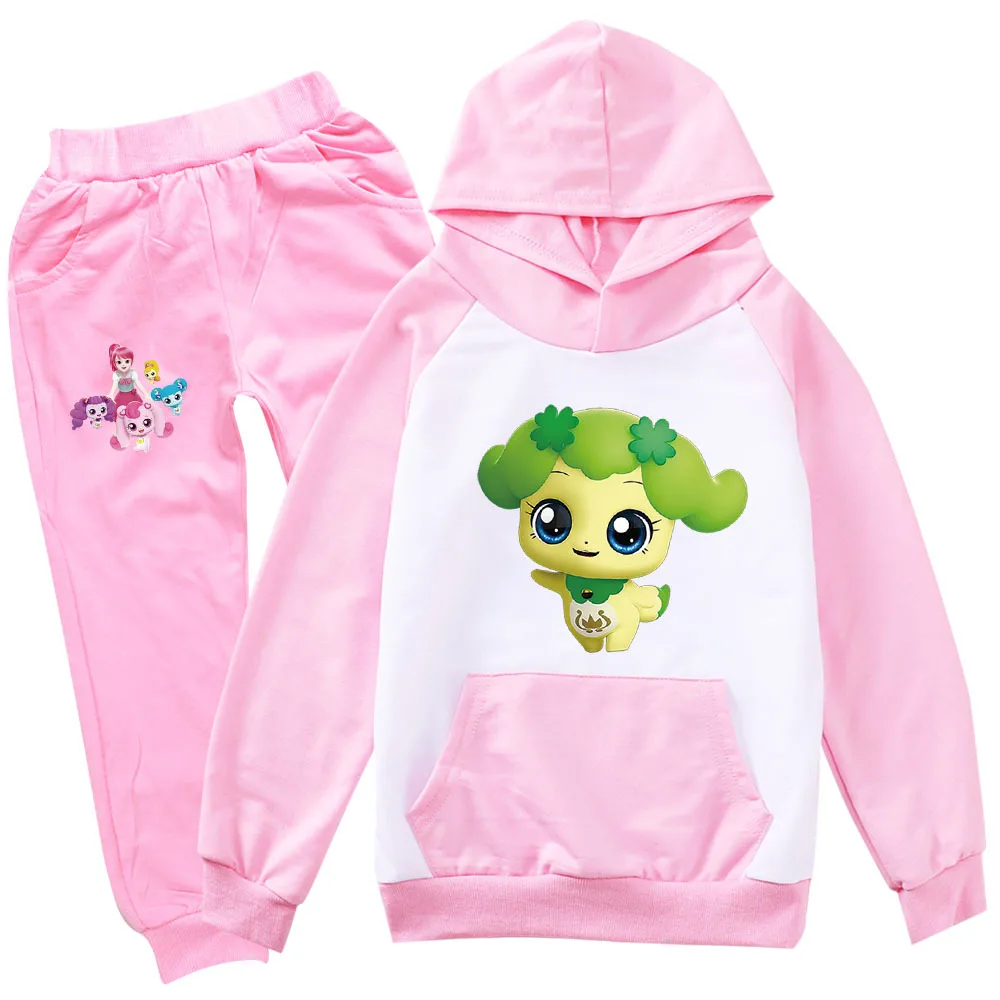 

티니핑 catch! teenieping Kids Clothes Set Baby Girls Cartoon tini ping Hoodie Pants 2pcs Suits Children's Clothing Boys Sportswear