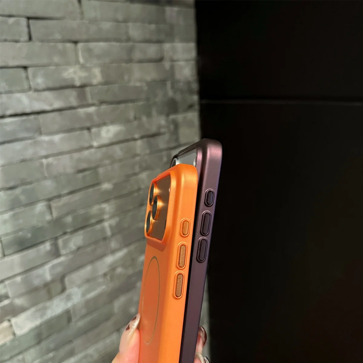 Official Orange Magnetic Frosted Hard Phone Case with Magsafe Wireless Charging Compatibility
