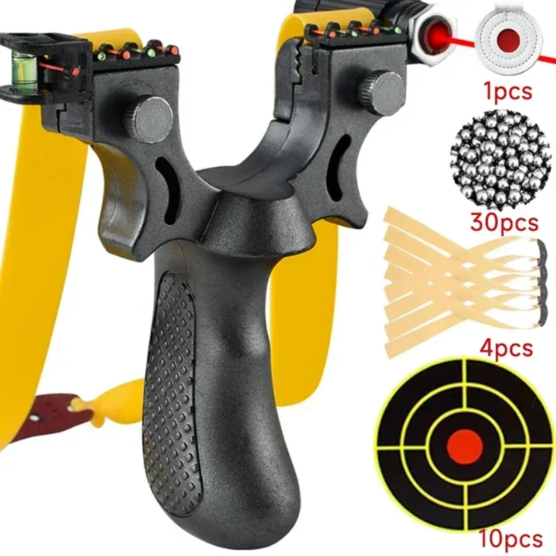 Fionda Da Caccia In Acciaio Inox E Legno Con 2 Fasce Di Gomma Per Tiro - Foto 4