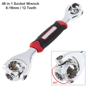 48 In 1 Multi-function 360° Rotary 8-19mm Torque Socket Spanner Wrench with 12 Teeth Type for Furniture Car Repair