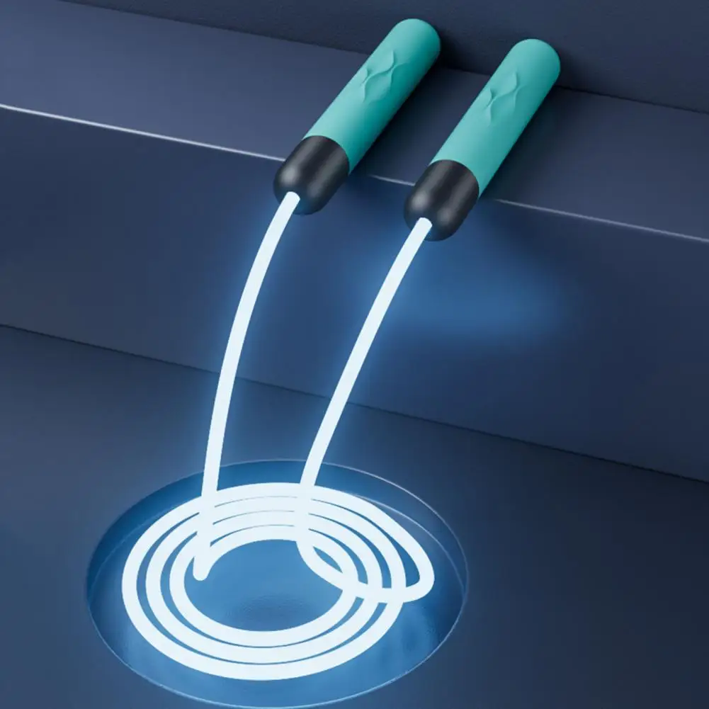 Glowing Jump Rope Adjustable Non-slip Handle Battery-operated with Light TPU LED Light Up Luminous Skipping