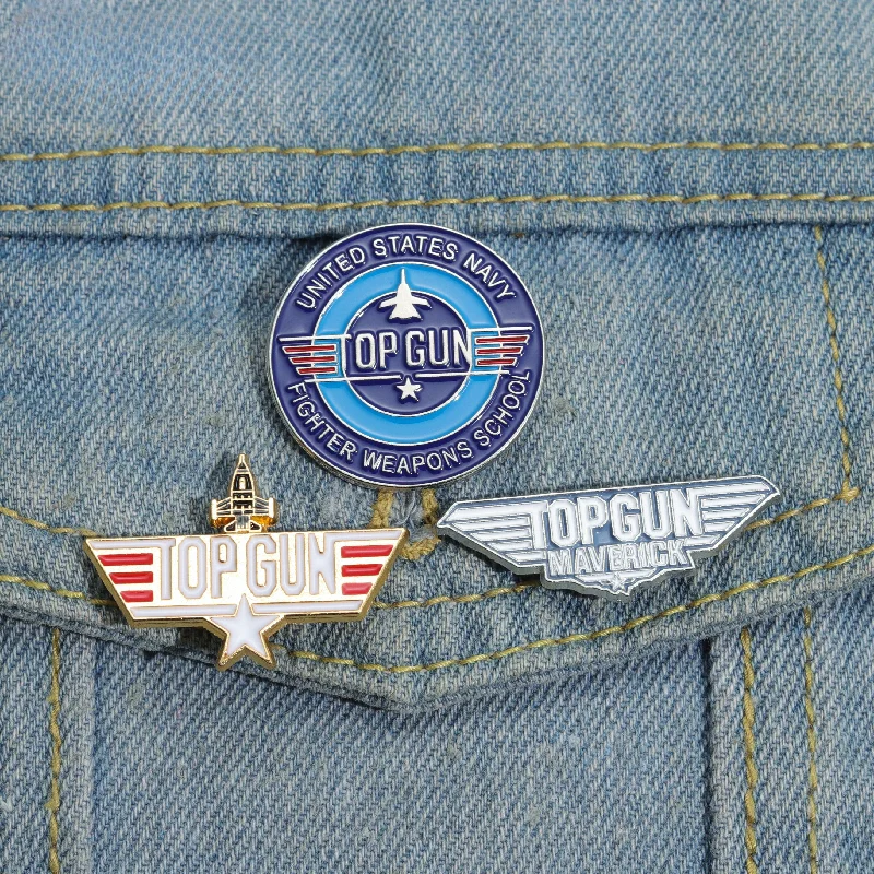 Marine-Jagdflugschule-Abzeichen, Top Gun, Vintage-Metall-Emaille-Anstecker, Rucksack, Kleidung, Schmuck, Hemdkragen, Broschen für Freunde