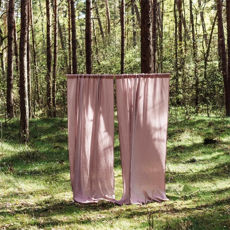 Solid Finished Curtains, 100% Pure Linen, Modern, 50% Blackout, Living Room, Bedroom, Window, Custom Made 4