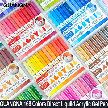 GUANGNA 168/12 Colori Penna Gel Acrilico Liquild Diretto Grande Capacità Evidenziare Morandi Pennarello Multicolor Cancelleria Scolastica 1