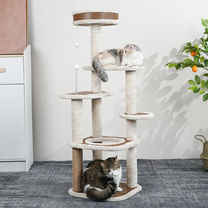 

Tower Games Park Tree Wooden House for Cats, Scraper Scratch Board, Protect Large Cat's House, Wall Climbing, Pet Toys