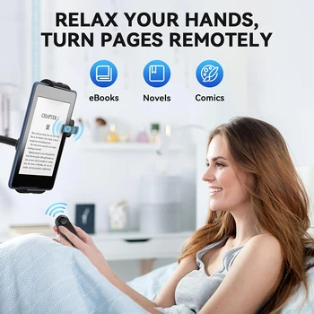 RF Remote Control Page Turner Auto Clicker Extenders Remote Trigger Hands Free Camera Shutter for Kindle Paperwhite eReaders 4