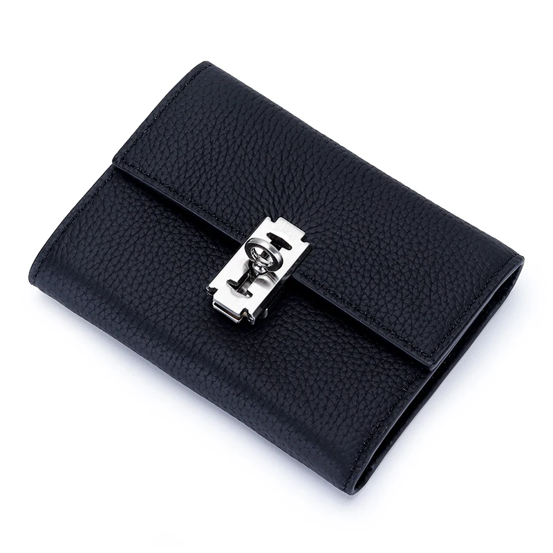 2023 new 8 colors luxury cow leather short wallet Women's leather folding short wallet Multi-card card pocket wallet
