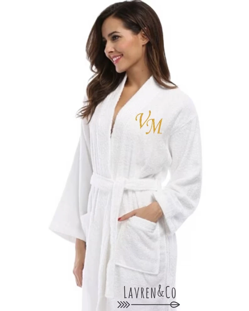 Personalised Name Embroidery Bathrobe Soft Terry Cloth Robe Personalized Spa Hotel Robes Winter Cozy Gift for Couple