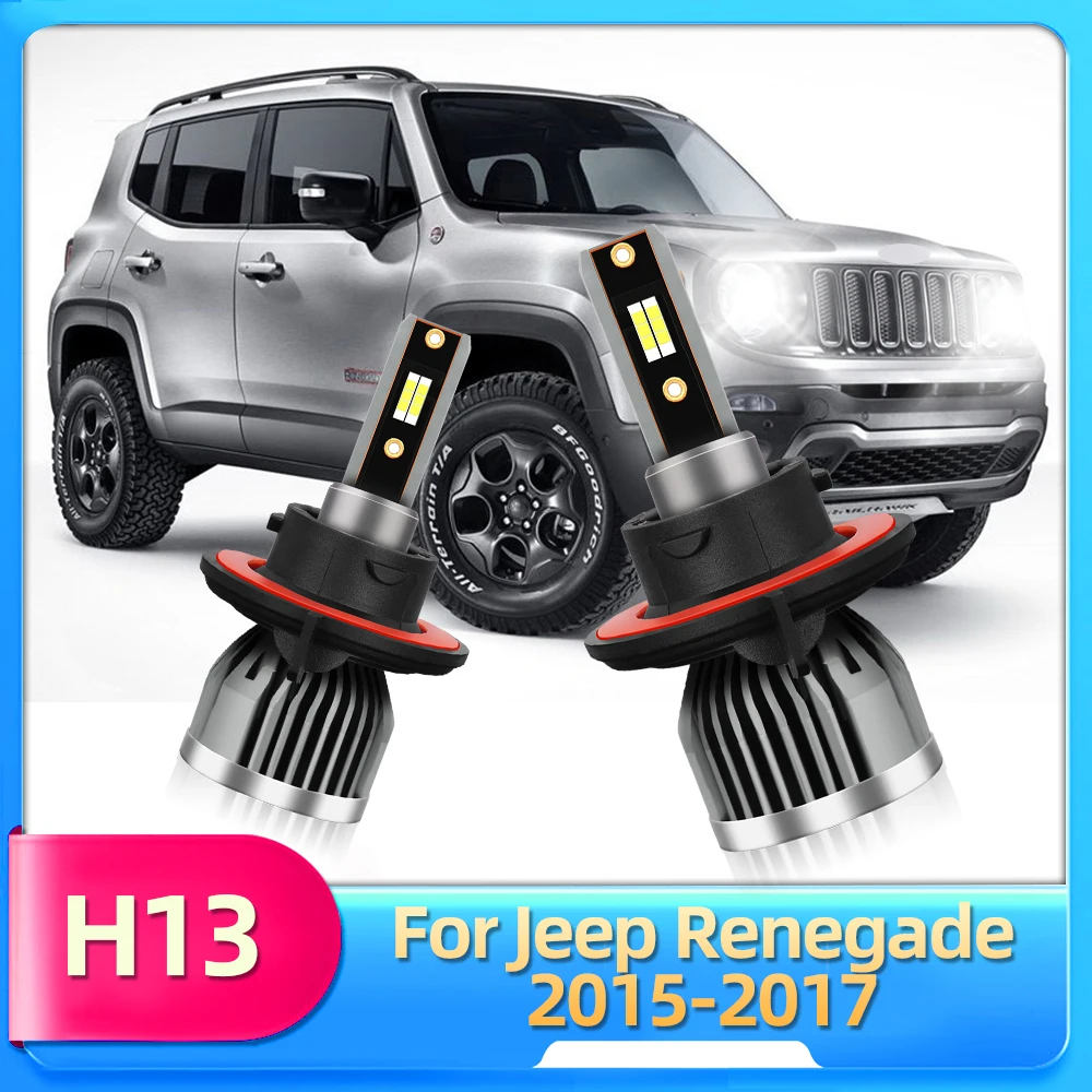 

Roadsun фары 12 В Автомобильные светодиодные лампы яркая фара головного света H13 для Jeep Renegade 2015 2016 2017 Turbo Luces с вентилятором охлаждения