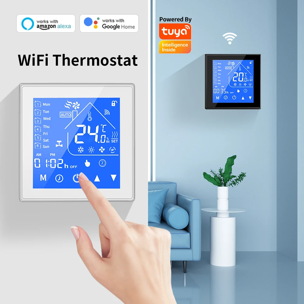 95~240V Alexa Google Home Smart Intelligent WiFi Thermostat Room Electric  Water Gas Boiler Floor Heating Temperature Controller - AliExpress