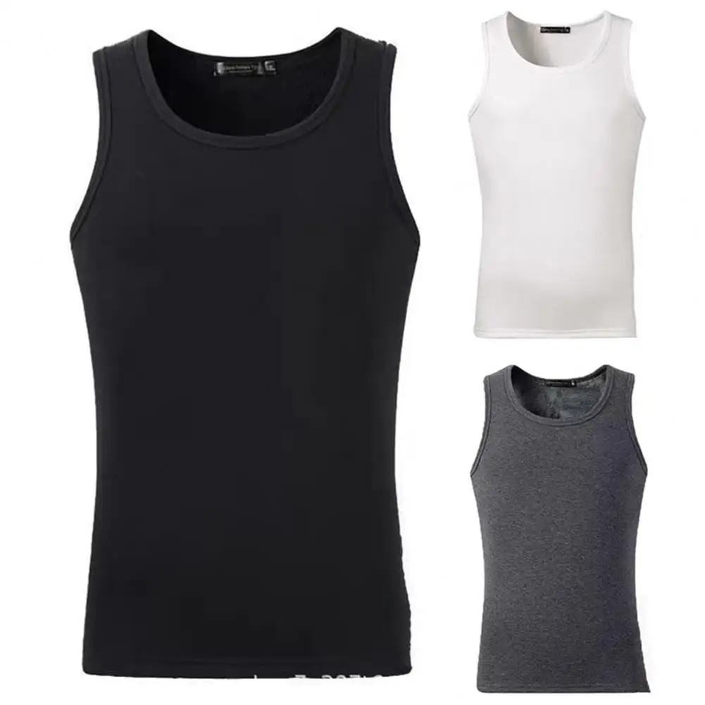

Men Tank Top Soft Thermal Men's Vest Slim Fit Sleeveless Round Neck Warm Winter Homewear Tank Top for Casual Comfort Men Winter