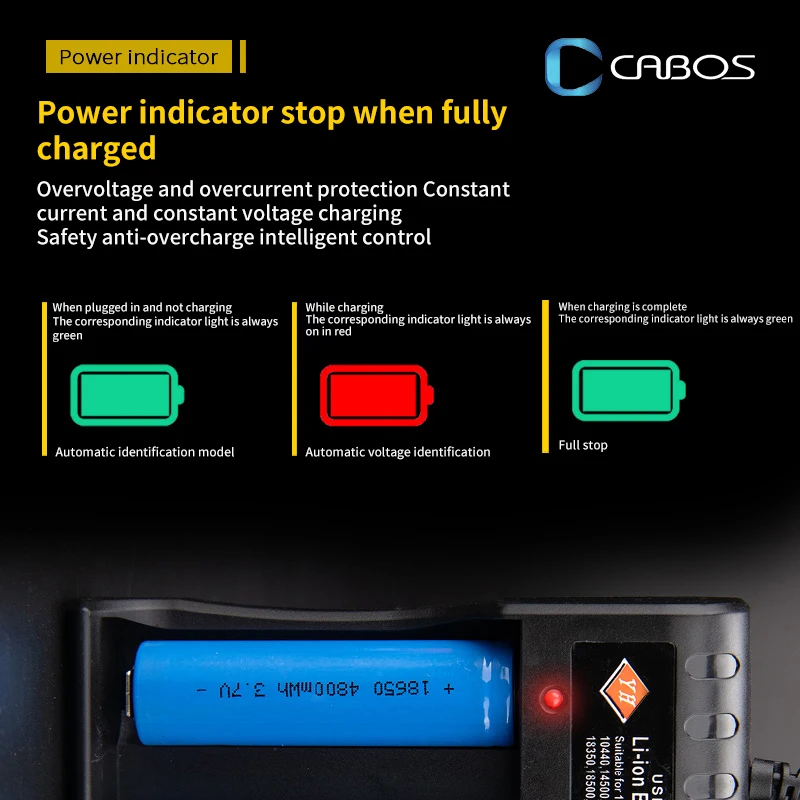 Battery Charger 18650 Battery Charger 1-4 Slots Dual 18650 Charging 3.7V Rechargeable Lithium Battery USB Charger for 16340 14500 26650