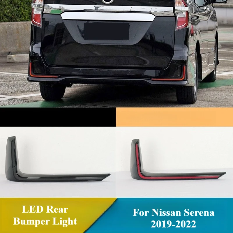 For Nissan Serena 2019-2022 LED Rear Bumper Light Reflector DRL Fog Lamp Yellow Turn Signal L Pattern Brake Lights 12V Daylight detail image 1