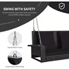 RELAX4LIFE Porch Swing 2-Seat Patio Rattan Wicker Porch Swings Outdoor W Two 7.9 Ft Solid Steel Chain Comfortable Back a 6