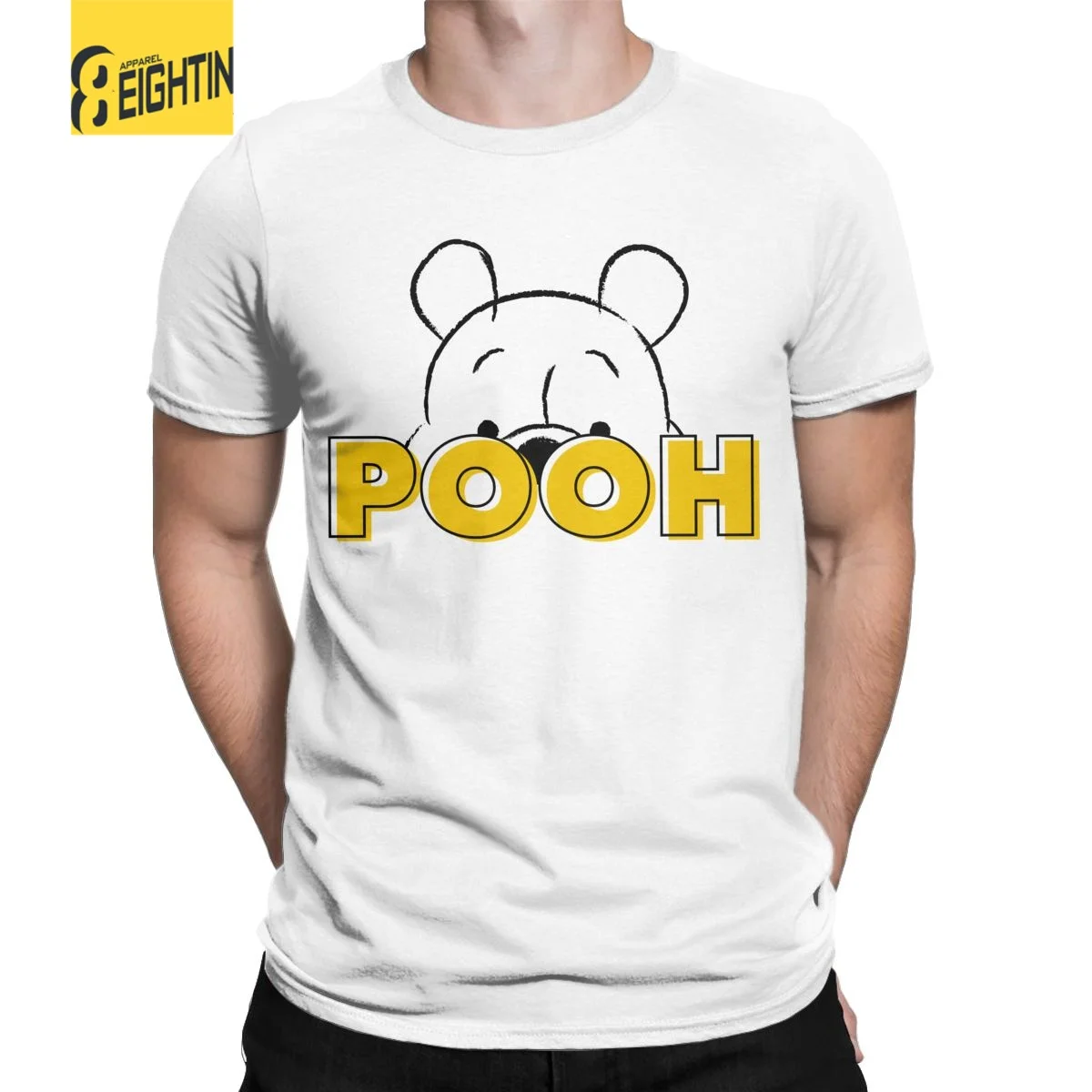 Uomo Winnie The Pooh Peek-A-Boo T Shirt 100% Cotone Vestiti Divertenti Maglietta Girocollo Manica Corta T-Shirt Taglie Forti
