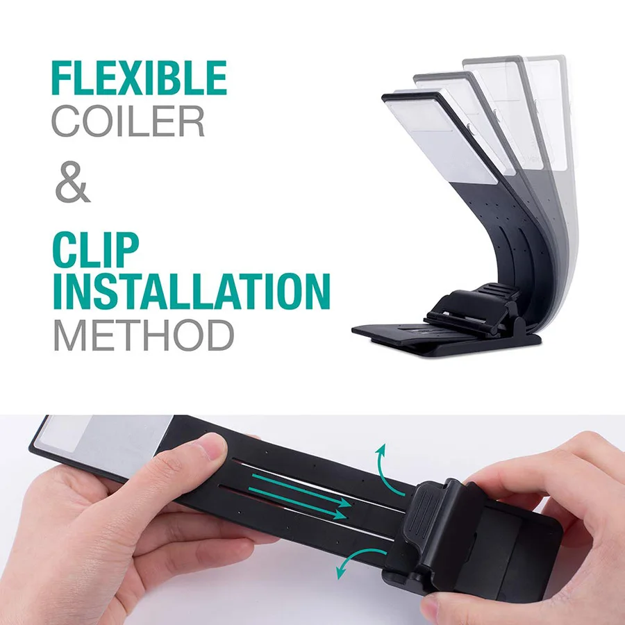 Stepless Dimming Rechargeable Clip-On Book Light with Adjustable Color Temperature