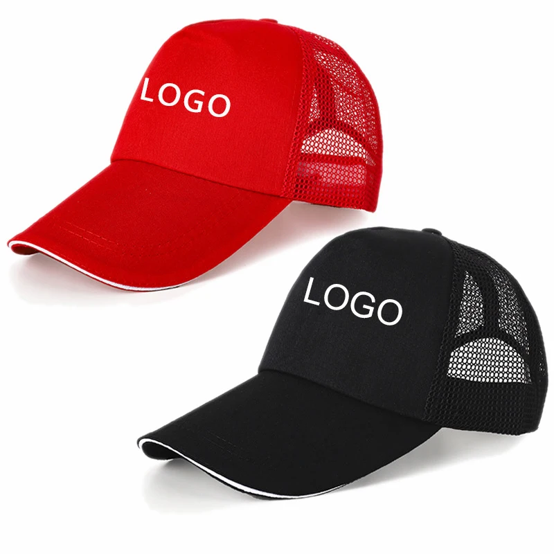

Custom Trucker Hats Snap Back Mesh Air Hole Embroidery Print Own Logo Sandwich Visor Baseball Caps Customized Design Small Order