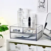 Stackable Jewelry Makeup Drawer 1,2,3 Palace Grid Desktop Combination Stationery Storage Box Books Files Dust Proof Organizers 4