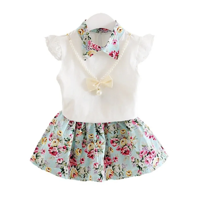 

Summer Fashion Baby Clothes Children Girls Casual Short T-Shirt Skirt 2Pcs/Sets Kids Outfits Toddler Costume Infant Tracksuits