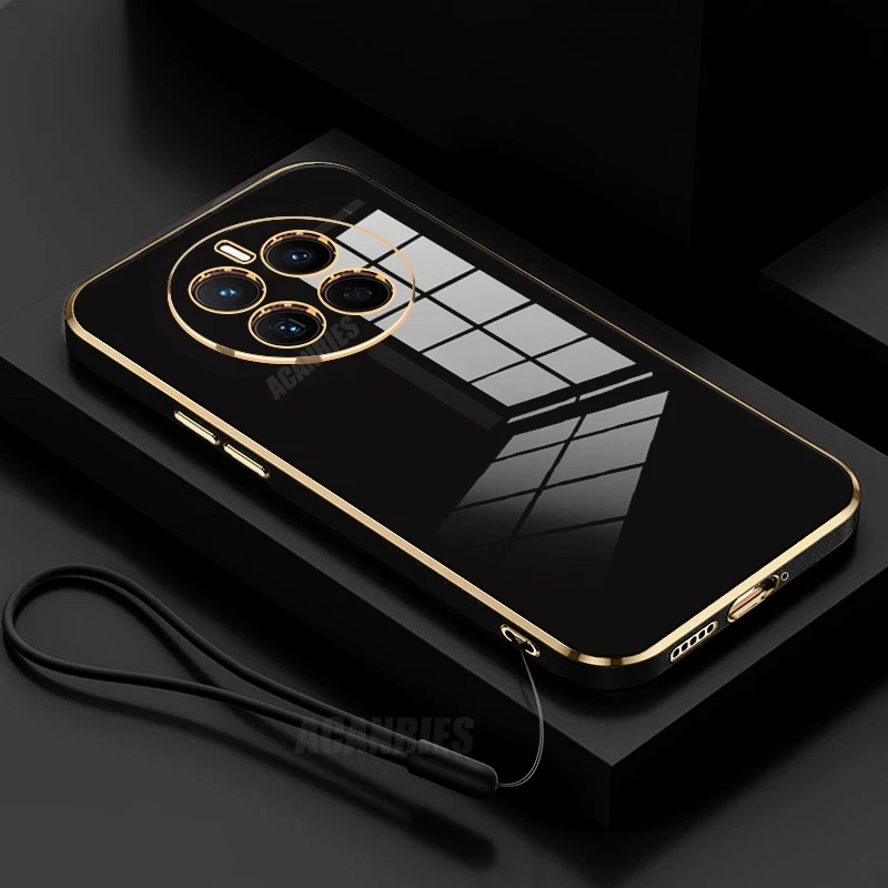 Luxury Plating Lanyard Silicone Phone Case - Elegant Back Cover