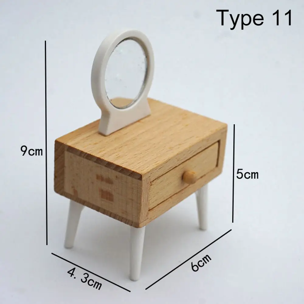 Miniature Dollhouse Furniture Set: Sofa Bed, Wardrobe, TV Cabinet, and Accessories
