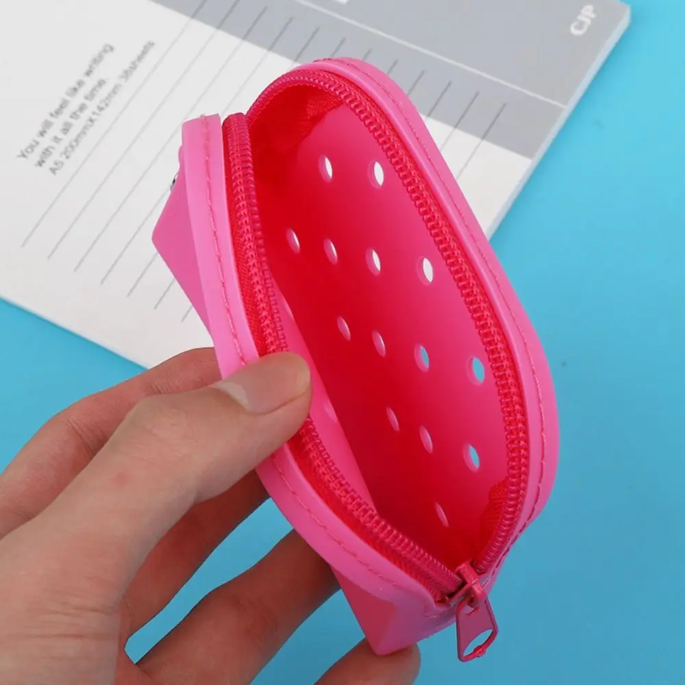 Durable Holes Coin Purse Mini Zipper Card Holder Silicone Money Bag