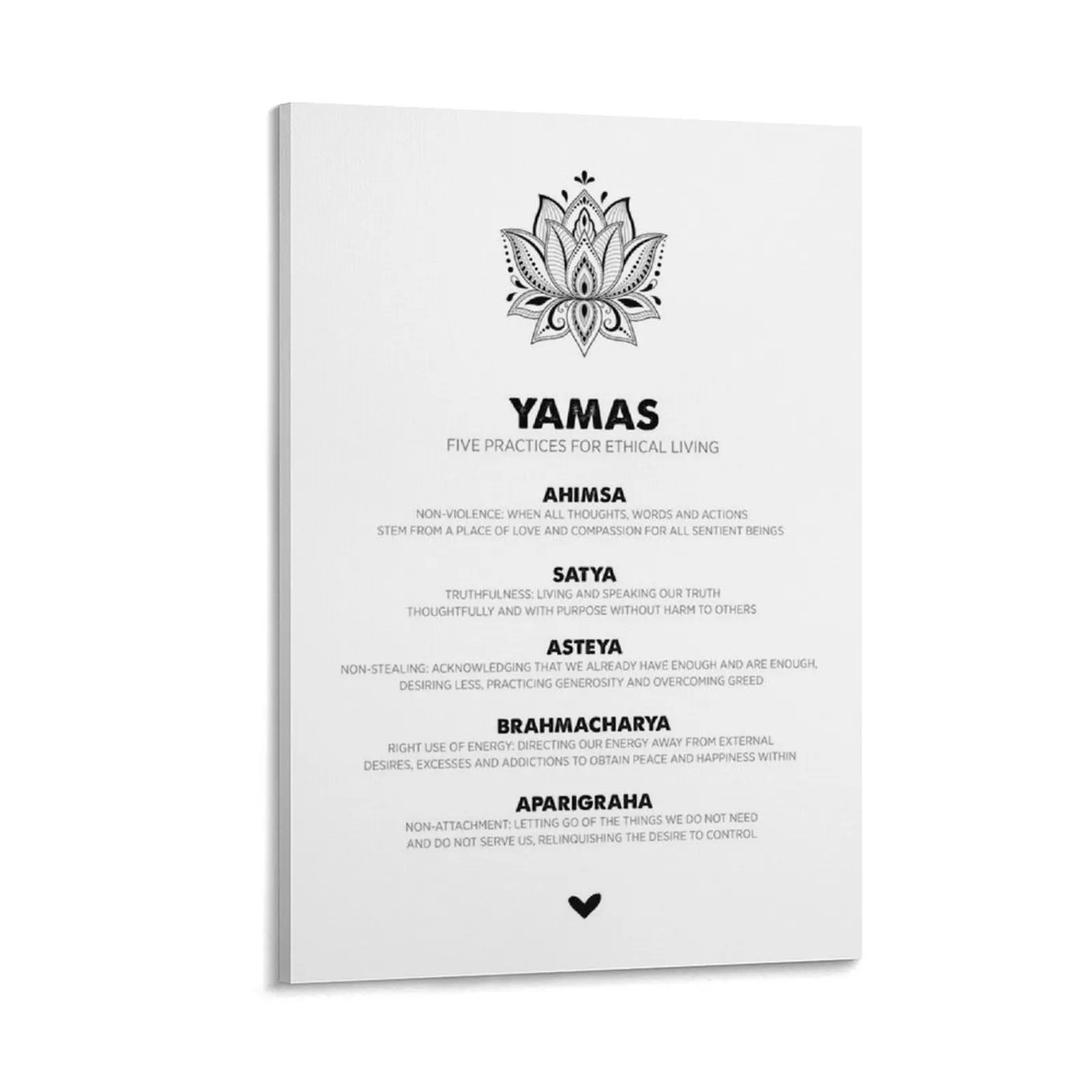 

Patanjali 8 Limbs of Yoga – YAMAS Canvas Painting bedroom decoration accessories for home decor decoration for the room