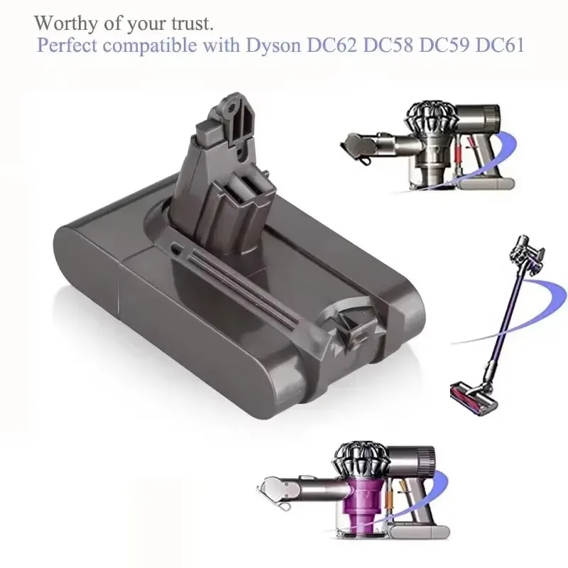 Power Tool Battery Rechargeable Battery Vacuum Cleaner Battery Battery Replacement -21.6V 9800mAh Li-ion Battery for Dyson V6 DC58 DC59 DC62 DC74 SV09 SV07 SV03 965874-02 Vacuum Cleaner Battery L30