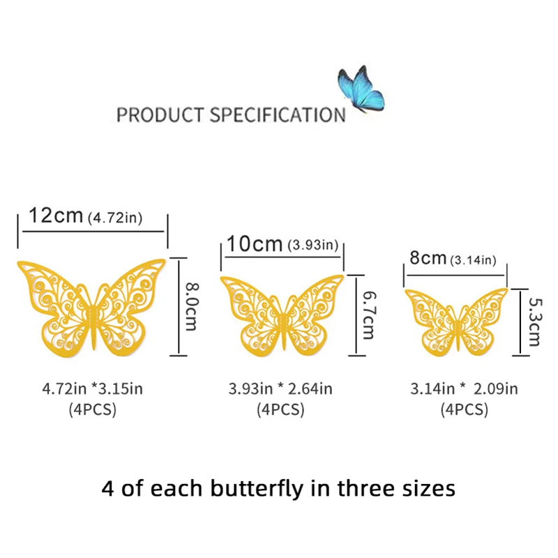 Butterfly Cake Toppers - Assorted Colors for Celebrations and DIY Decor