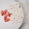 Luxury Series Dragonfly Golden Rhinestones Unique 5D Nail Stickers Back Glue Nail Sliders 4