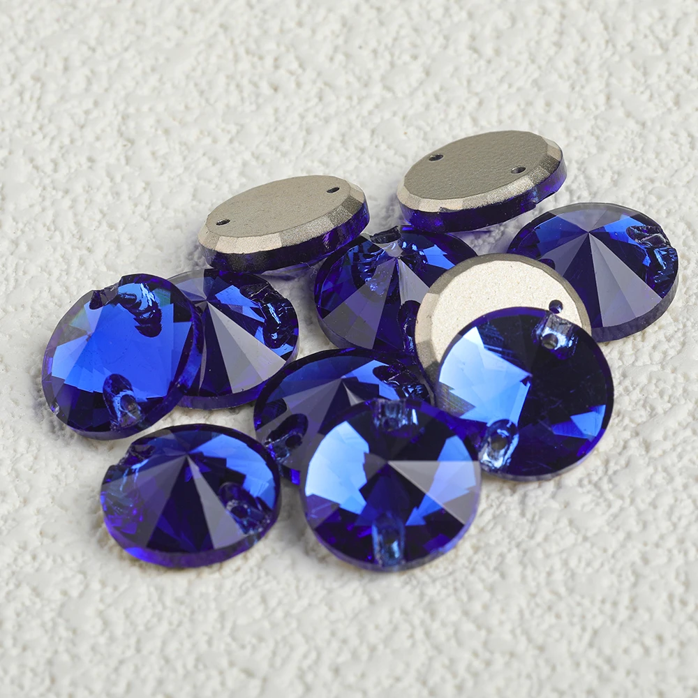 VC K9 Rivoli 10 Stück hochwertige Glas-Nähsteine zum Aufnähen, Kristall-Flachsteine zum Nähen für DIY-Kleidungsstücke, Hochzeitskleider-Applikationen – Detail 1