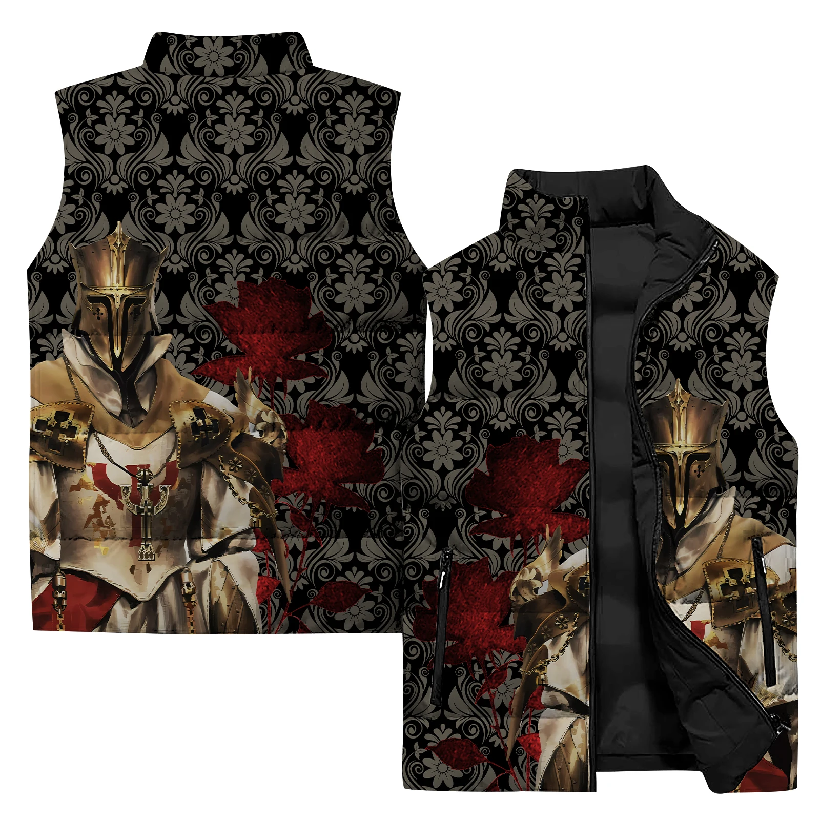thumbnail image 1 of Chaleco cortavientos con costuras geniales para hombre, chaqueta sin mangas con patrón 3D a la moda para hombre, chaleco para hombre, ropa deportiva para exteriores y ciclismo, 1 of 5