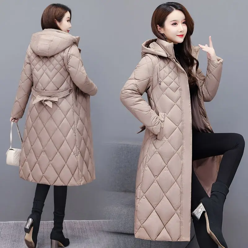 2023 New Women Down Cotton Coat Winter Jacket Female Mid Length Version Parkas Given To Philandering Outwear Hooded Overcoat