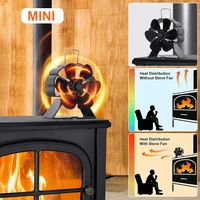 Mini Stove Fan 6 Blade Heat Powered Fireplace Fan Log Wood Burner Eco-fan Quiet Fireplace Fan Home Winter Warm Heat Distribution 6