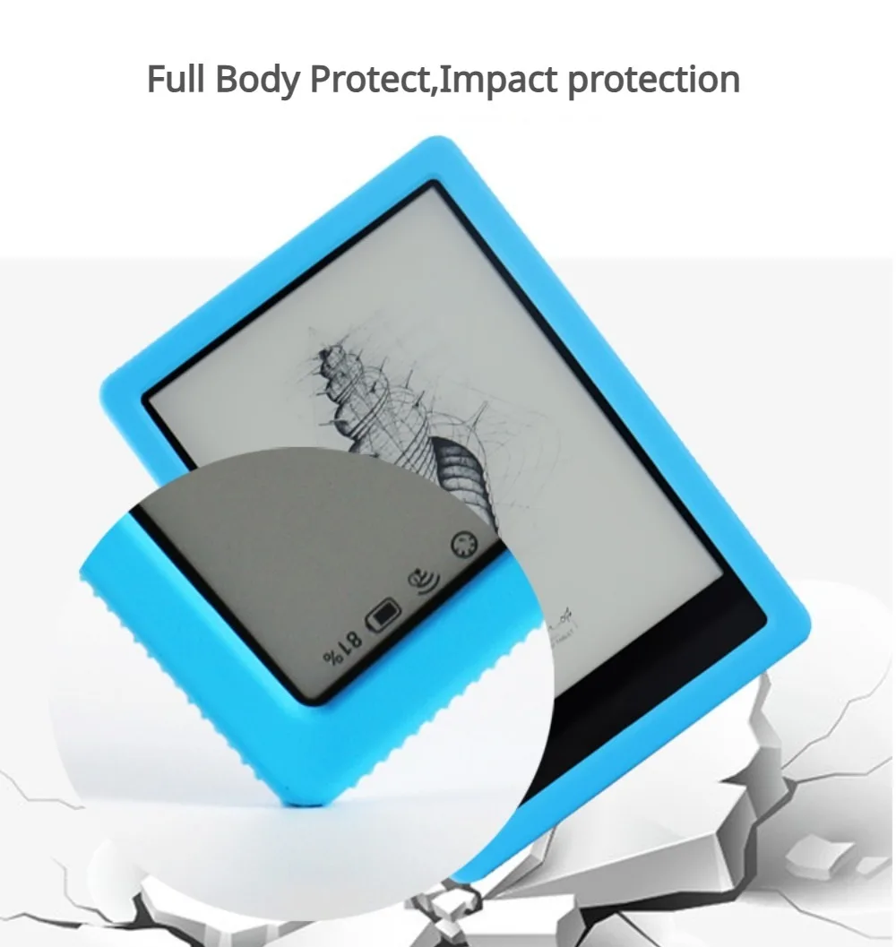 Soft Silicon E-book Reader Case, capa de corpo inteiro para Onyx Livro Poke5 5S, 6