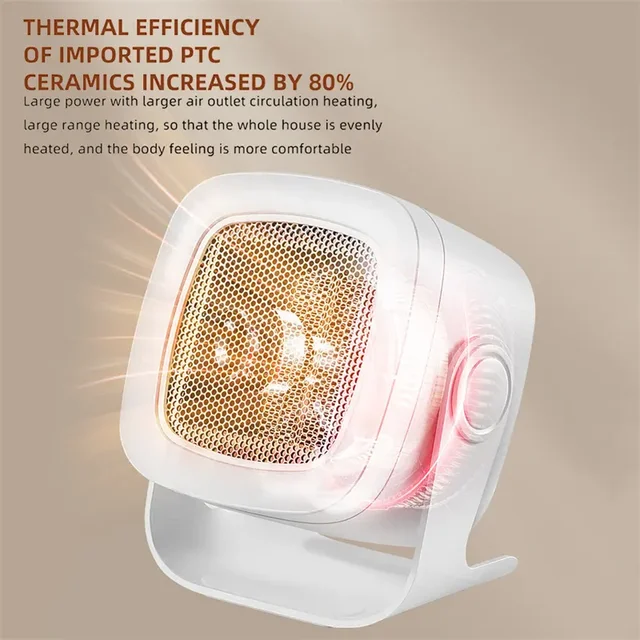 Portable Mini Desktop Fan Heater Low Consump Electrical Space Heater Hot Air Blower Heating Electric Warmer For Office Bedroom 3