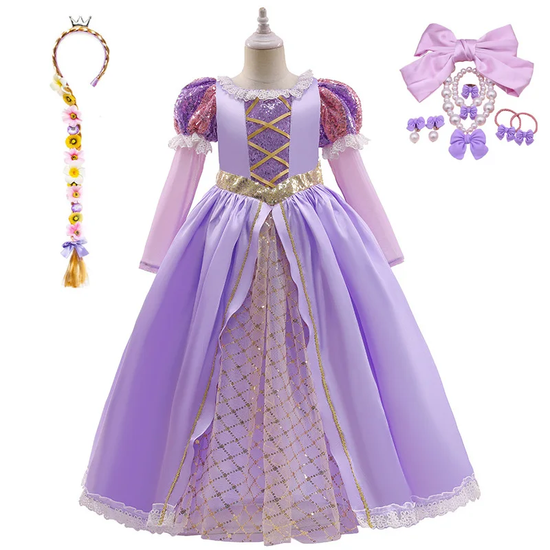

Girls Cosplay Princess Dress for Kids Halloween Princess Costumes Carnival Easter Party Dress Up Clothing for Christmas Purim