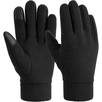 Black Winter Gloves Male Female Warm Gloves Touch Screen Hot Polar Polar Fleece Warm Gloves Cycling Gloves Running Hiking 2