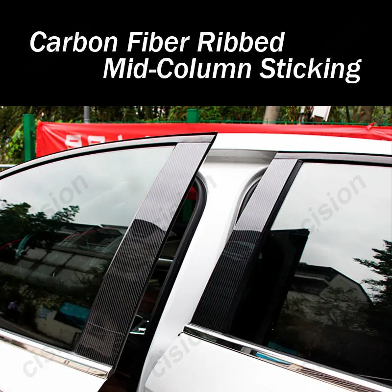 6Pcs Carbon Black Car Door Window BC Pillar Post Trim Cover Mirror Effect  PC Material Sticker For Suzuki Vitara Escudo 2015-2022 - AliExpress