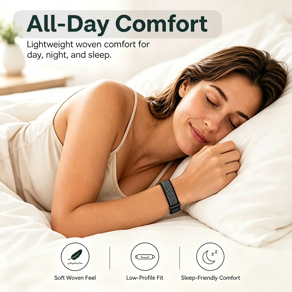 Nylon Woven Breathable Sport Fitness Tracker Adjustable Strap