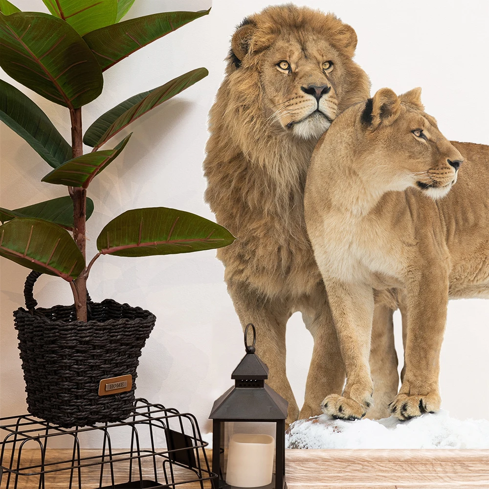 3D Animal Elephant Tiger Leopard Lion Wall Decal Children's Baby Room Self adhesive Waterproof Wallpaper Living Room Wall Decal wall stickers,wall sticker