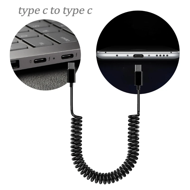 스프링 유형 C 남성 유형 C 남성 충전 케이블 데이터 코드 USB2.0 480Mbps