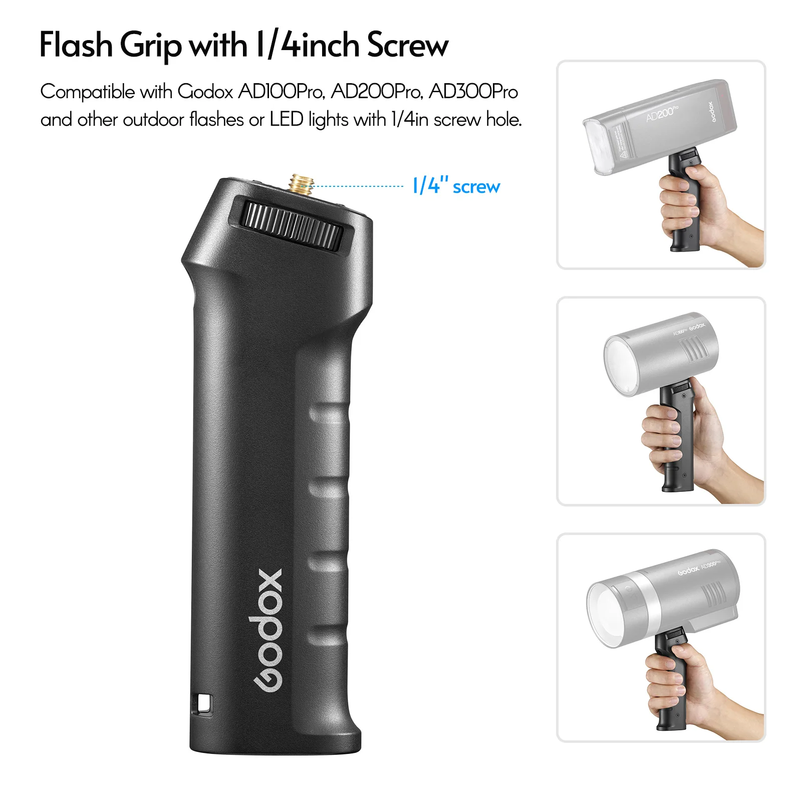 Godox FG-100 Flash Grip Camera Speedlite Hand Grip Flash Handle with 1/4inch Scr